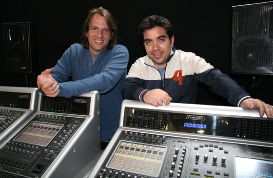 Dubology's Ivan Ordenes with Drew Menard (Group Technologies) and a brand new DiGiCo DS00