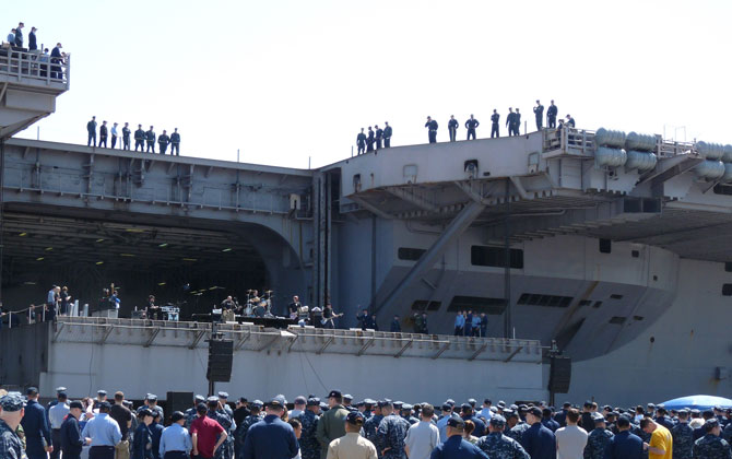 The Navy on the USS Stennis Enjoying The Show